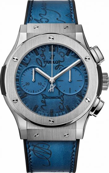 Discount HUBLOT CLASSIC FUSION CHORNOGRAPH BERLUTI SCRITTO OCEAN BLUE watch 521.NX.050B.VR.BER18